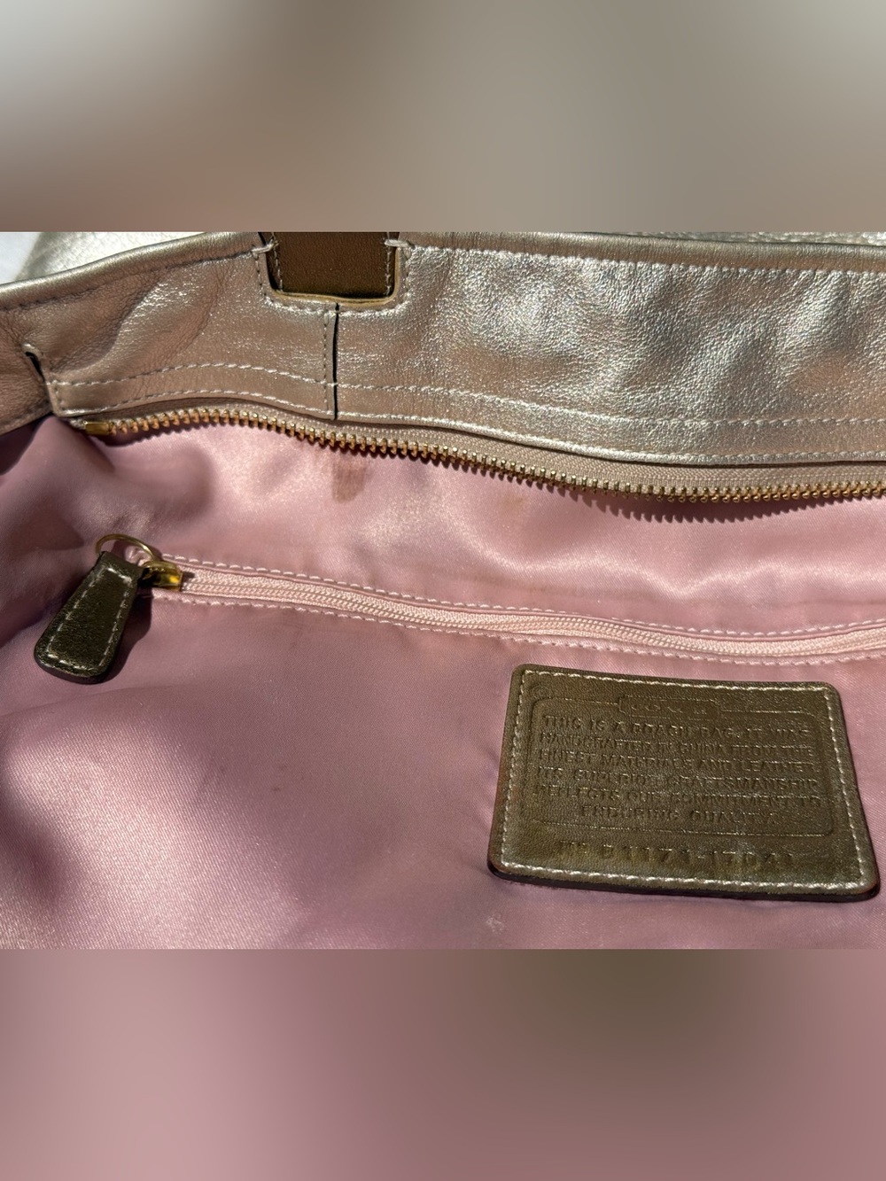 Coach Audrey Gold Perforated Leather Tote Shoulder Bag, No. 17041 - Picture 12 of 16